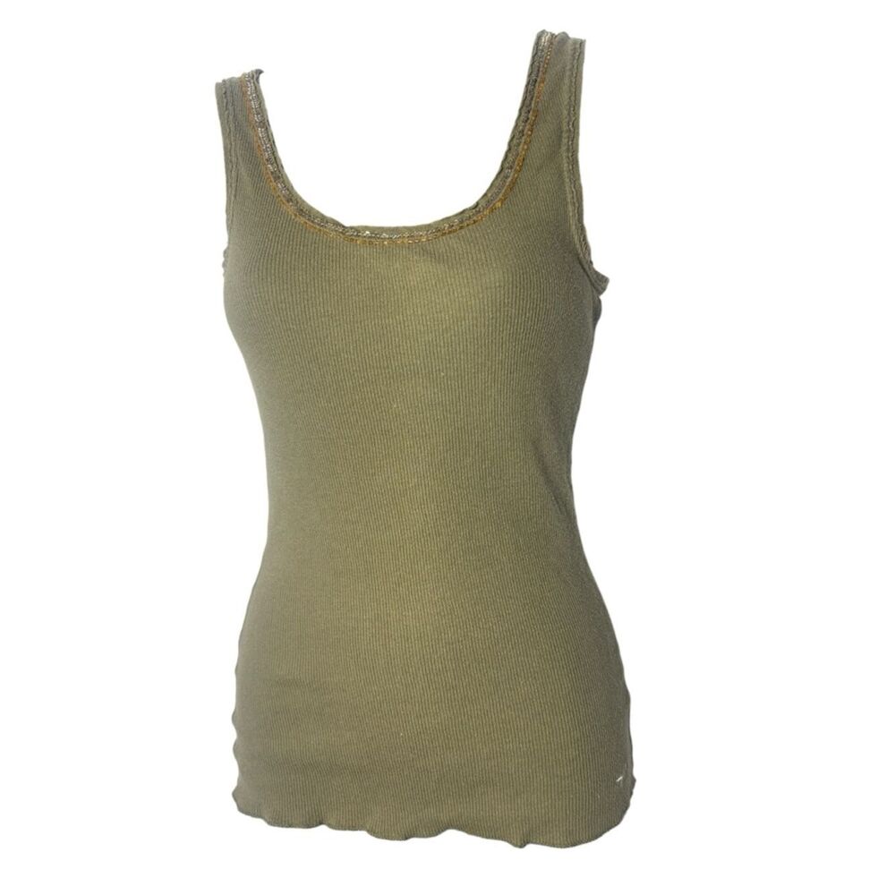 Hollister women’s medium 2000s y2k nostalgia ribbed tank top sequin beaded